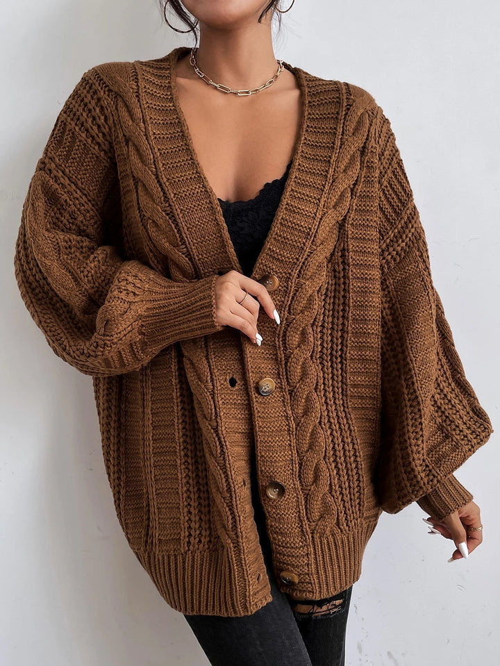 Morgane | Cardigan oversize en maille torsadée