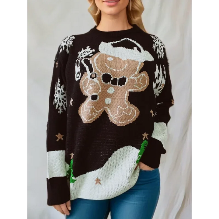 Naïma | Pull de Noël à grand bonhomme en pain d&