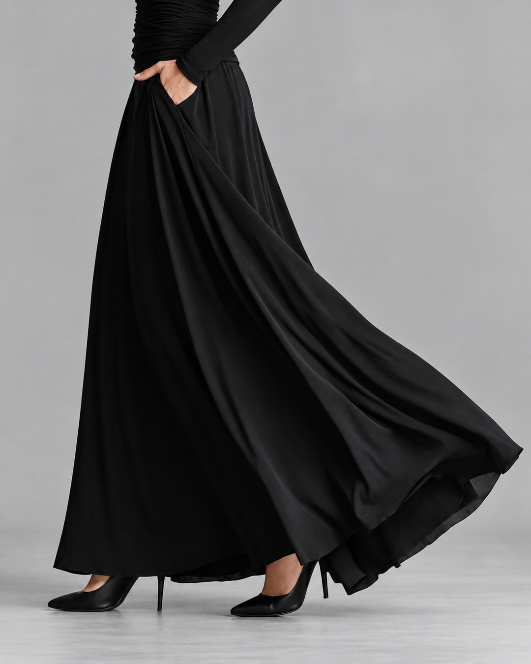 Primerose | Robe longue fluide à manches longues