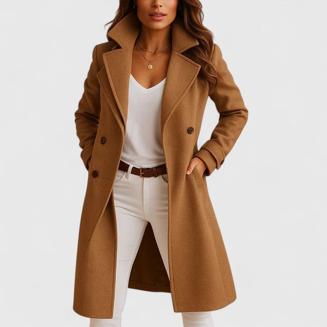 Roxelane | Manteau long à revers crantés