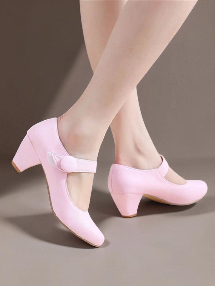 Fabienne | Babies à talon bloc et bride à bouton