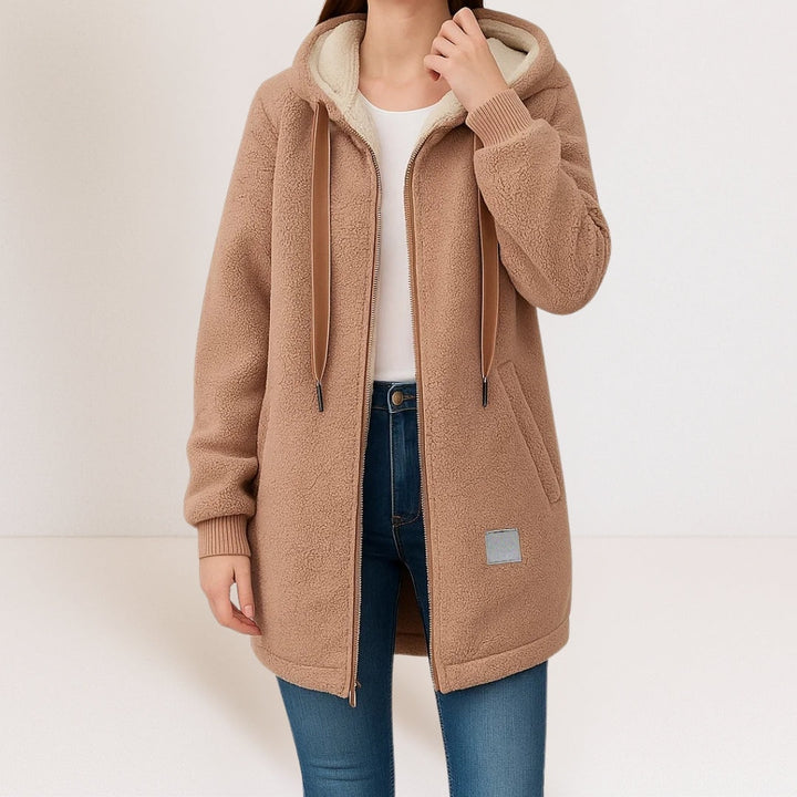 Théophanie | Veste zippée à capuche effet peluche